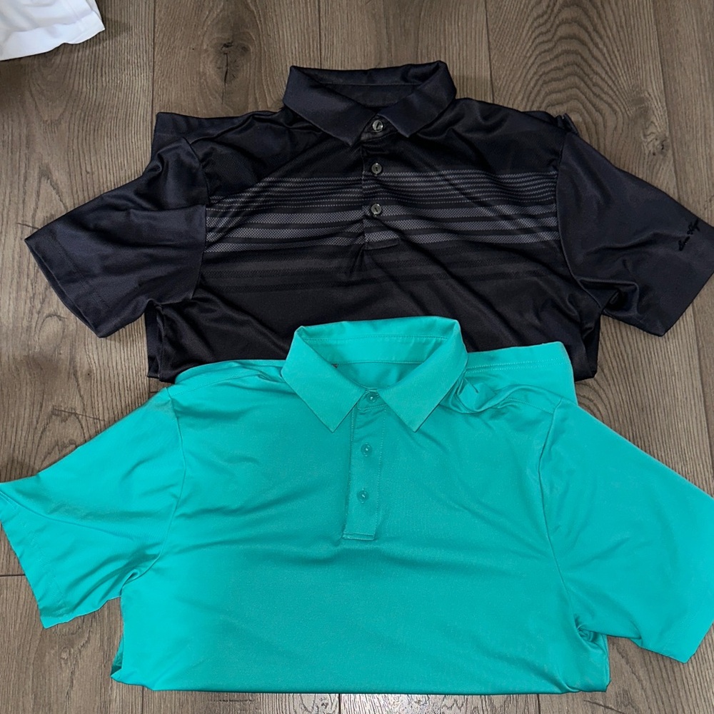 Men’s golf polos.